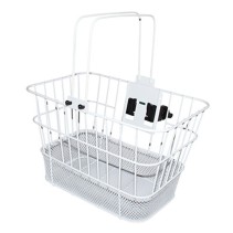 PANIER AVANT ACIER FIL NEWTON BLANC FIXATION RAPIDE CLIPS RPD 25,4-31,8mm 19L (Lg35xL25xH24)