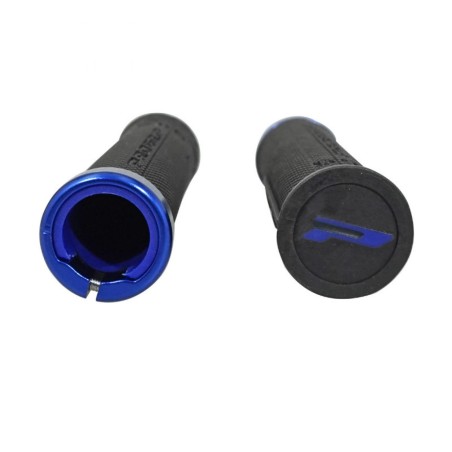 POIGNEE CITY-VTT PROGRIP 995 NOIR AVEC LOCK ON BLEU 130mm (LIVRE AVEC EMBOUTS) (BLISTER)