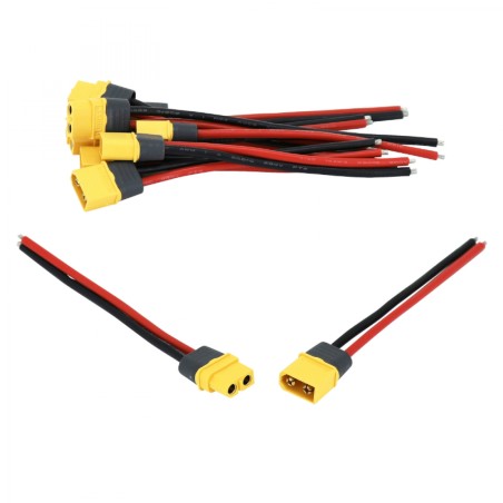 CONNECTEUR XT60 TROTTINETTE 5 MALES ET 5 FEMELLES L 100 mm  -SELECTION P2R-