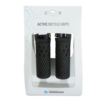 POIGNEE VTT HERRMANS LUNA LOCK 90mm NOIR AVEC COLLIER FERMETURE (PAIRE)
