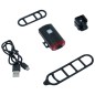ECLAIRAGE VELO USB AVANT - ARRIERE NEWTON LED 200 LUMENS (AVANT) POUR CASQUE 3 MODES (AUTONOMIE 2H-5H)