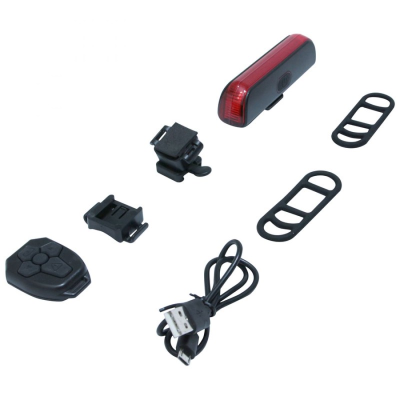 ECLAIRAGE VELO USB ARRIERE SUR TIGE DE SELLE A LED 20 LUMENS AVEC BOUTON INDICATEUR DE DIRECTION ET FREINAGE SANS FIL