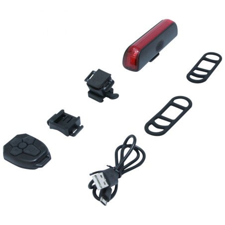 ECLAIRAGE VELO USB ARRIERE SUR TIGE DE SELLE A LED 20 LUMENS AVEC BOUTON INDICATEUR DE DIRECTION ET FREINAGE SANS FIL