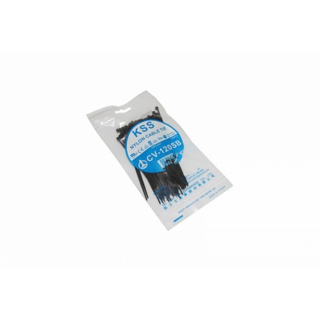 COLLIER DE SERRAGE NYLON TYPE RILSAN 2,5x120mm NOIR (VENDU PAR 100)