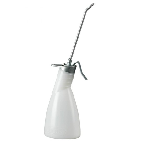 BURETTE ATELIER PRESSOL EN POLYETHYLENE TRANSPARENT 300ml  POMPE EN LAITON AVEC BEC RIGIDE 165mm PERMET UN DOSAGE GOUTTE A