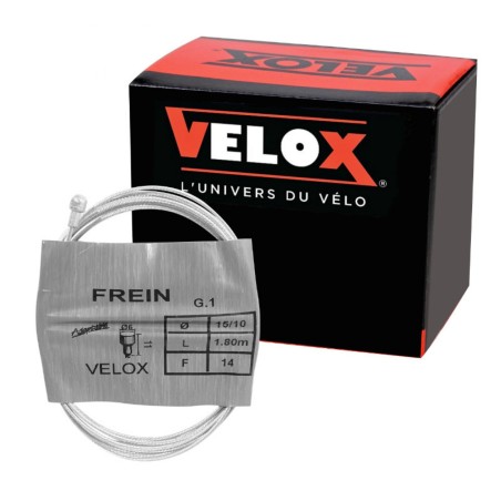 CABLE DE FREIN ROUTE-CITY VELOX GALVA  15-10  1,80M  (BOITE DE 25 CABLES)