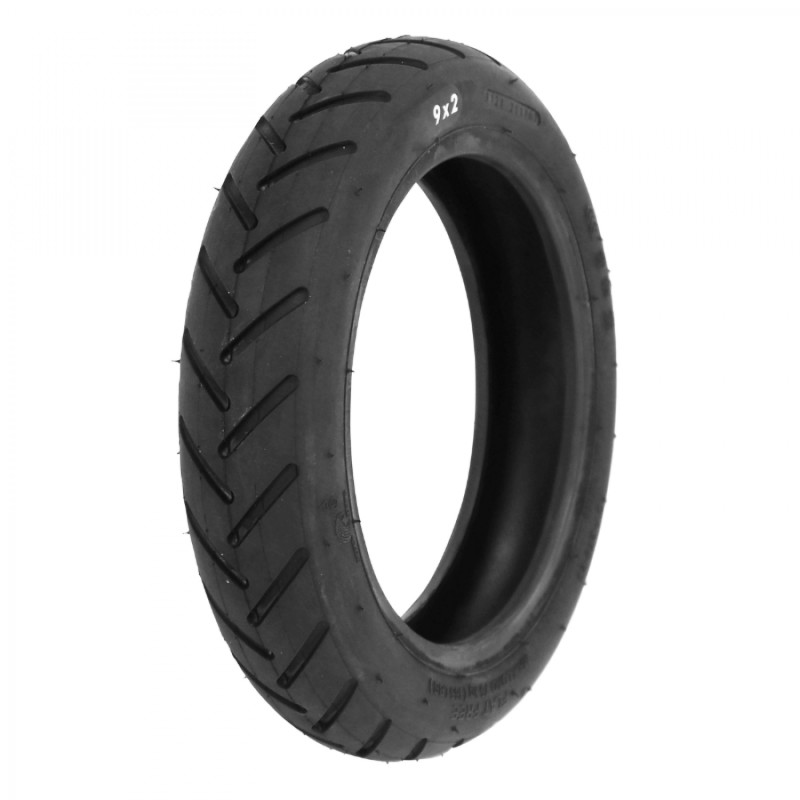 PNEU TROTTINETTE  9 X 2.00  NOIR - TUBETYPE - SUPPORTE 75KGS (POUR XIAOMI - NINEBOT - SMARTGYRO - BRIGMTON ET AUTRES)