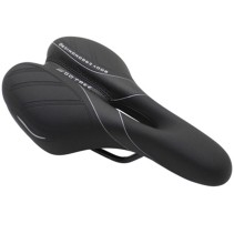 SELLE NEWTON CITY GO FREE FEMME NOIR DECO NOIR  260x155mm AVEC TROU CENTRAL RAIL ACIER NOIR