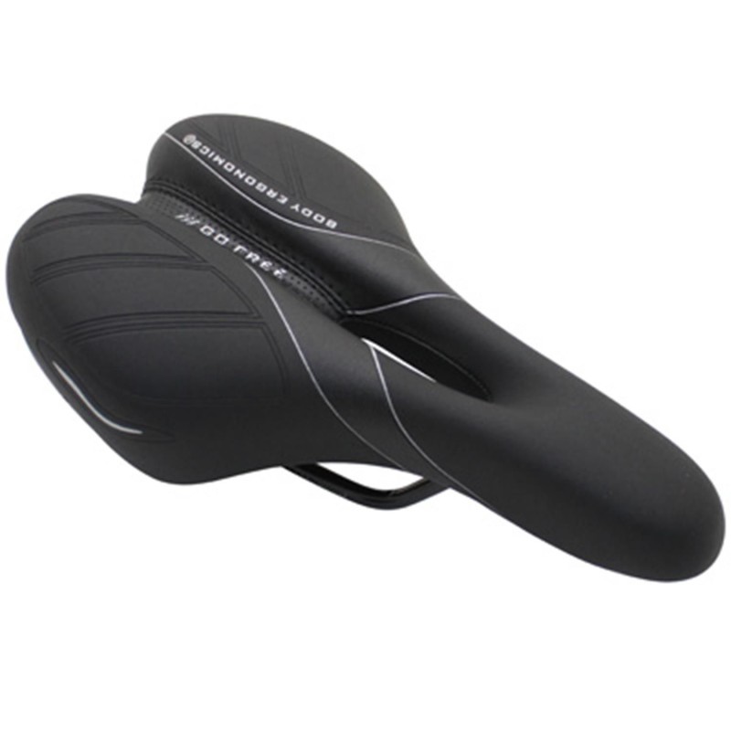 SELLE NEWTON CITY GO FREE FEMME NOIR DECO NOIR  260x155mm AVEC TROU CENTRAL RAIL ACIER NOIR