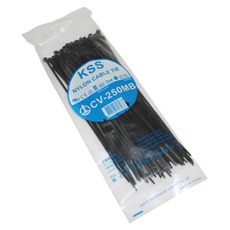 COLLIER DE SERRAGE NYLON TYPE RILSAN 3,6x250mm NOIR (VENDU PAR 100)