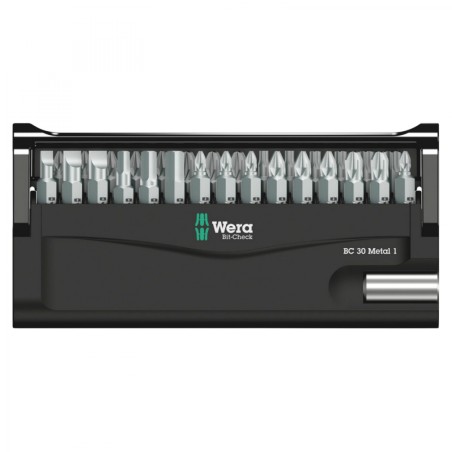 COFFRET D'EMBOUT WERA BIT CHECK METAL 1-4 (SET 30 PIECES)  -MARQUE ALLEMANDE POUR LES ATELIERS-