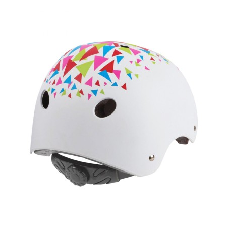 CASQUE VELO CITY JUNIOR POLISPORT URBAN RADICAL BLANC AVEC DECO TAILLE 53-55 SYSTEM QUICK LOCK