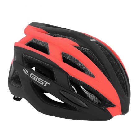 CASQUE VELO ADULTE GIST E-BIKE PLANET NOIR-ROUGE MAT IN-MOLD TAILLE 52-58 REGLAGE MOLETTE 212GRS
