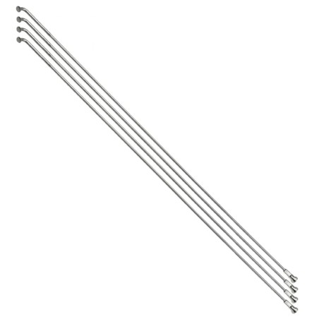 RAYON INOX ARGENT E-BIKE 2,0mm AVEC TETE EN 2,3mm  L 282mm SAPIM TETE COUDEE AVEC ECROUS (VENDU PAR 4)
