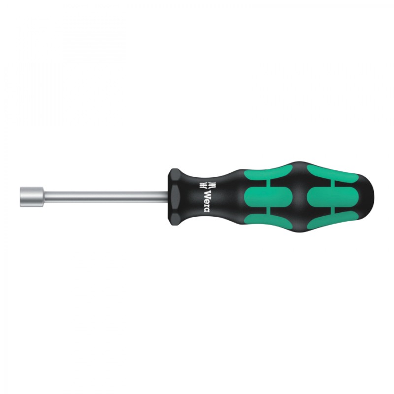 TOURNEVIS A DOUILLE WERA 395 HOLO 8 mm NOIR-VERT (VENDU A L'UNITE)  -MARQUE ALLEMANDE POUR LES ATELIERS-
