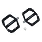 PEDALE VTT DESCENTE - BMX NEWTON NOIR A ROULEMENTS ALU CNC FILETAGE 9-16 AVEC PICOTS ARGENT DEMONTABLE (PAIRE)  120x108mm
