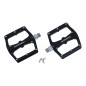 PEDALE VTT DESCENTE - BMX NEWTON NOIR A ROULEMENTS ALU CNC FILETAGE 9-16 AVEC PICOTS ARGENT DEMONTABLE (PAIRE)  115x97mm