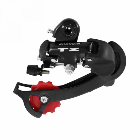 Derailleur vtt arriere p2r 8-7v. noir tz grande chape a visser (compatible Shimano jusqu'a 30dts) sur carte