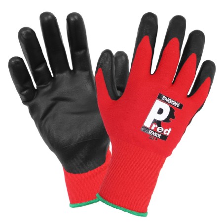 GANTS ATELIER TACTILE NYLON-ELASTHANNE ROUGE-NOIR HOMOLOGUE CE - TAILLE  9  (PAIRE)