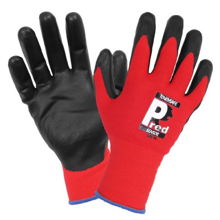 GANTS ATELIER TACTILE NYLON-ELASTHANNE ROUGE-NOIR HOMOLOGUE CE - TAILLE 10  (PAIRE)