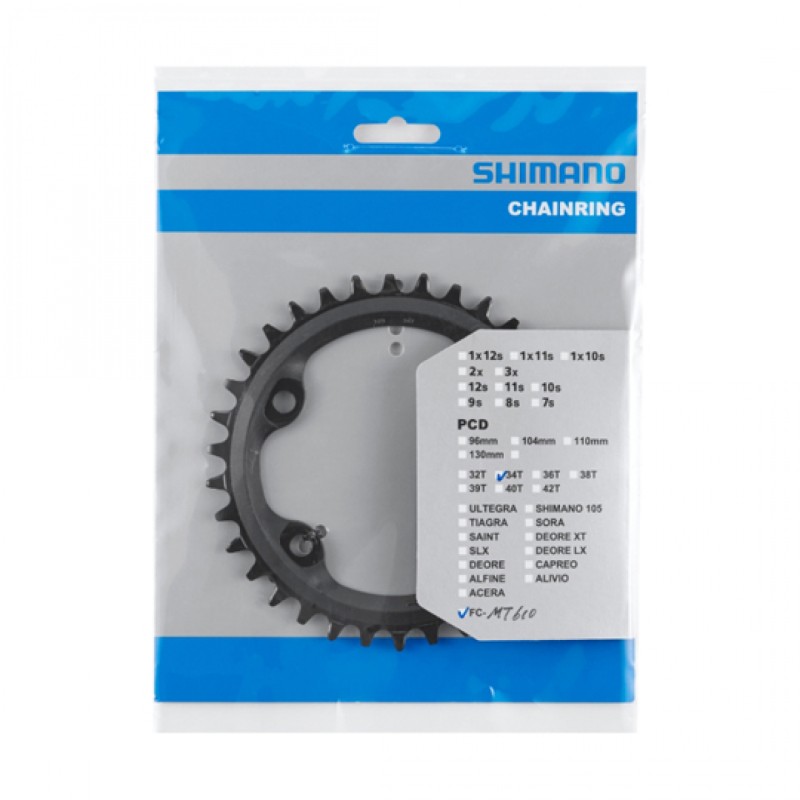 PLATEAU VTT MONO DIAM  96 EXTER 34DTS NOIR 4 BRANCHES SHIMANO MT610 12V.