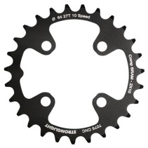 PLATEAU VTT 4BRA D.64 POUR SRAM XO SHIMANO (SAUF XT-XTR) STRONGLIGHT DOUBLE 27DTS INTERIEUR NOIR NON FILETE 10V. - EPAISSEUR