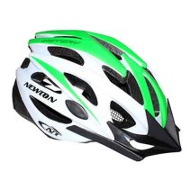 CASQUE VELO ADULTE NEWTON ROUTE-VTT VICTORY VERT-BLANC TAILLE 58-61 AVEC VISIERE ET LOCK (VENDU EN BOITE)