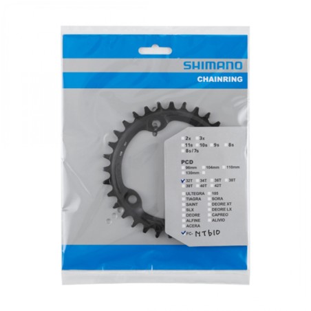 PLATEAU VTT MONO DIAM  96 EXTER 32DTS NOIR 4 BRANCHES SHIMANO MT610 12V.