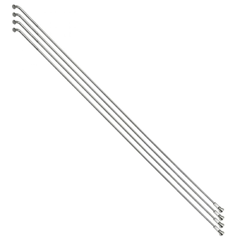 RAYON INOX ARGENT E-BIKE 2,0mm AVEC TETE EN 2,3mm  L 272mm SAPIM TETE COUDEE AVEC ECROUS (VENDU PAR 4)