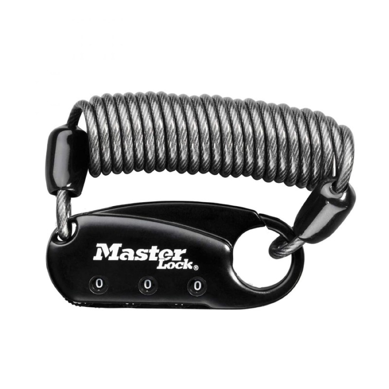 ANTIVOL CABLE A COMBINAISON MASTERLOCK L 90cm NOIR - POUR CASQUE-SAC