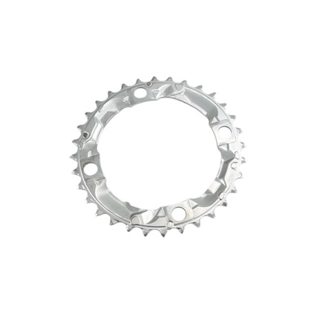 PLATEAU VTT TRIPLE DIAM 104 INTERM 32DTS ARGENT 4 BRANCHES SHIMANO ORIGINE ALIVIO M415 7/8