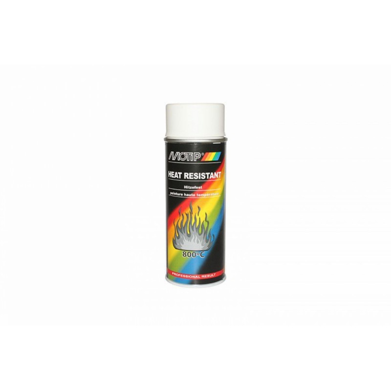 BOMBE DE PEINTURE MOTIP PRO HAUTE TEMPERATURE BLANC AEROSOL 400ml (04036)