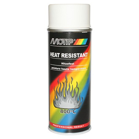 BOMBE DE PEINTURE MOTIP PRO HAUTE TEMPERATURE BLANC AEROSOL 400ml (04036)