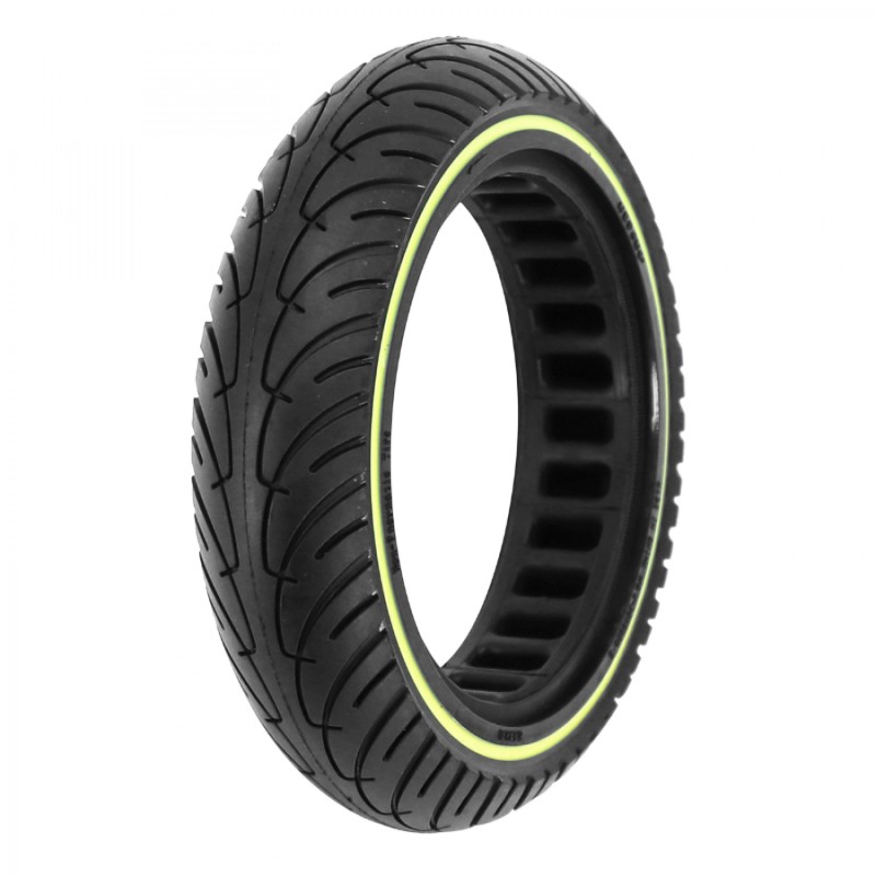 PNEU TROTTINETTE  8.5 X 2.00 NOIR LISERET FLUO - NOIR - PNEU PLEIN (POUR XIAOMI M365 ET AUTRES)