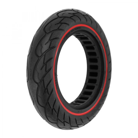 PNEU TROTTINETTE 10 X 2.125  NOIR LISERET ROUGE - PNEU PLEIN (DUALTRON - APOLLO ET AUTRES)