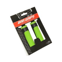 POIGNEE VTT NEWTON BI-MATIERE VERT-NOIR L130mm (PAIRE)