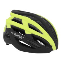 CASQUE VELO ADULTE GIST E-BIKE PLANET NOIR-JAUNE MAT IN-MOLD TAILLE 58-62 REGLAGE MOLETTE 212GRS