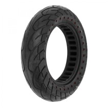 PNEU TROTTINETTE 10 X 2.50 NOIR POINT ROUGE - PNEU PLEIN ( pour jante largeur 34mm, diamètre inter 141mm, diamètre exter