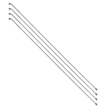 RAYON INOX ARGENT E-BIKE 2,0mm AVEC TETE EN 2,3mm  L 260mm SAPIM TETE COUDEE AVEC ECROUS (VENDU PAR 4)