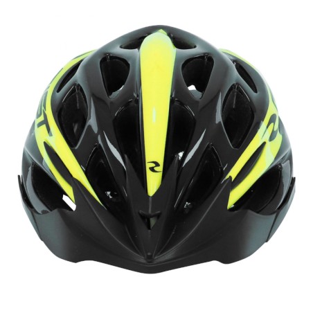 CASQUE VELO JUNIOR GIST ROUTE-VTT FASTER NOIR-JAUNE FLUO IN-MOLD TAILLE 47-52 REGLAGE MOLETTE 240 g
