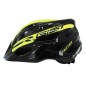 CASQUE VELO JUNIOR GIST ROUTE-VTT FASTER NOIR-JAUNE FLUO IN-MOLD TAILLE 47-52 REGLAGE MOLETTE 240 g