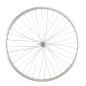 Roue velo urbain 650 x 35b av ecrou axe plein jante alu argent 36t