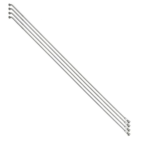 RAYON INOX ARGENT E-BIKE 2,0mm AVEC TETE EN 2,3mm  L 305mm SAPIM TETE COUDEE AVEC ECROUS (VENDU PAR 4)
