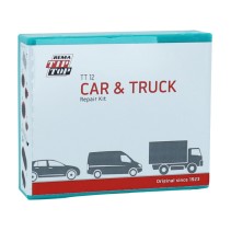 KIT REPARATION CHAMBRE A AIR TIP TOP TT12 VOITURE BOITE (4 PCS 37mm   2 PCS 45mm   1 PC 54mm   1 PC 75mm   1PC 74x37mm   COLLE