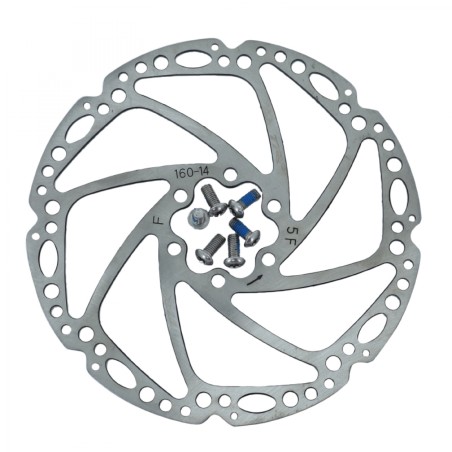 Disque de frein vtt 6 trous tektro brake 160mm argent