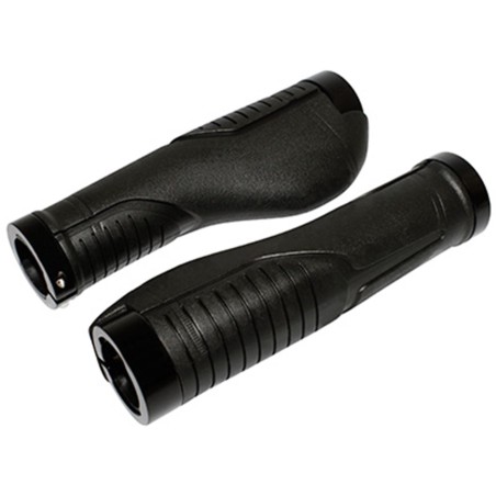 POIGNEE CITY-VTT NEWTON ANATOMIQUE BI-MATIERE NOIR DOUBLE COLLIER CHC L140mm (PAIRE)