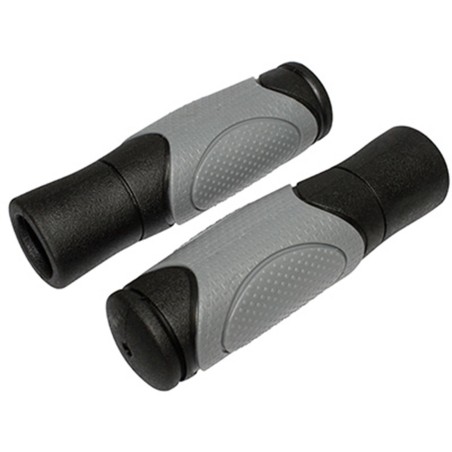 POIGNEE CITY-VTT NEWTON BI-MATIERE NOIR-GRIS L125 - 90mm (PAIRE)
