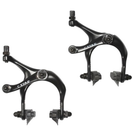 ETRIER FREIN ROUTE-FIXIE NEWTON ALU NOIR ANODISE POUR ROUE 700 (PAIRE)