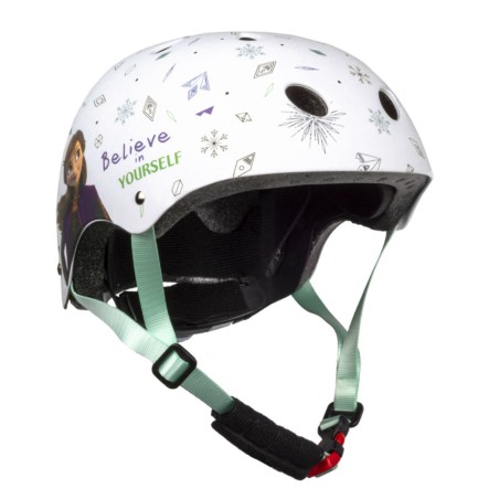 CASQUE VELO ENFANT DISNEY V3 FROZEN BLANC AVEC MOLETTE REGLAGE TAILLE 54-58 (VENDU SUR CARTE)