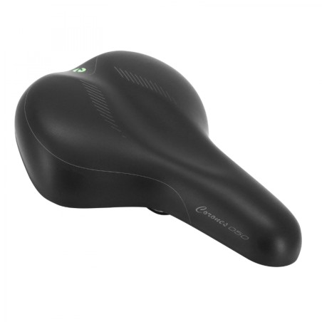 SELLE NEWTON CITY FLUIDYNAMIC DOUBLE DENSITE CONFORT 50 NOIR AVEC ELASTOMERES 272x192mm